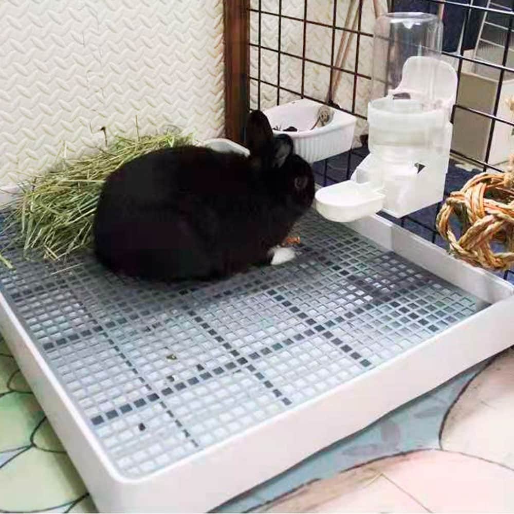 Lot De 2 Bacs à Litière Triangulaires Pour Lapin Nain/hamster - Compact, étanche, Facile à Nettoyer, Blanc