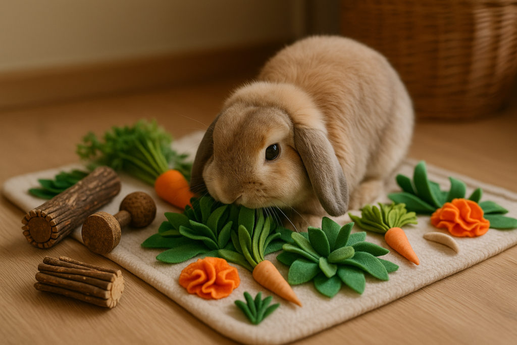 alimentation lapin - Les jouets alimentaires et tapis de fouille