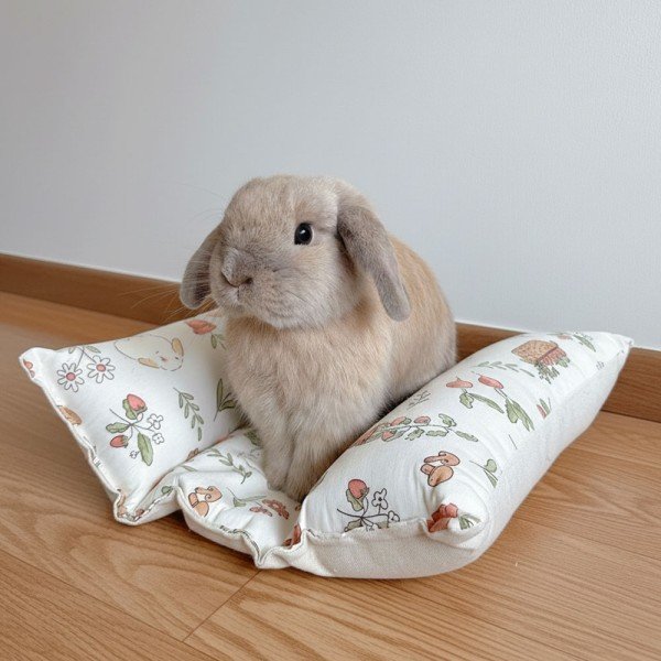 Lit pour lapin mignon