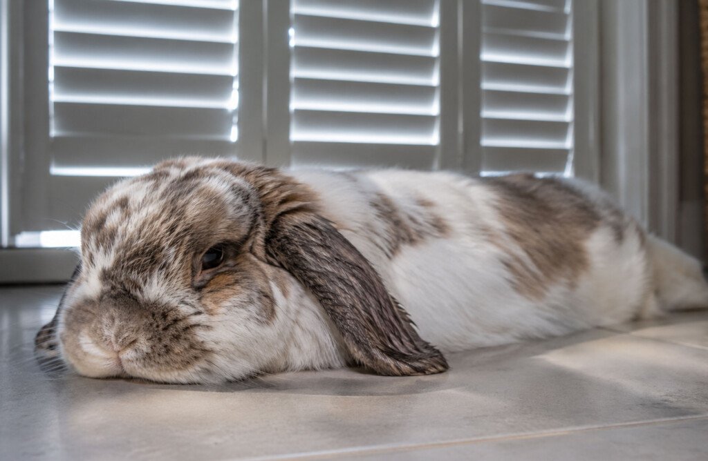 lapin souffre de la chaleur